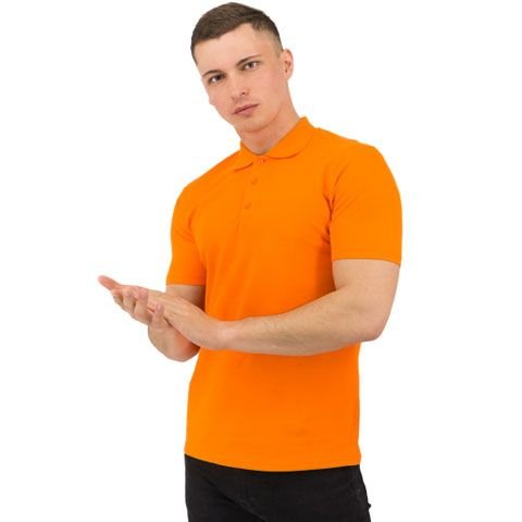 Рубашка поло Rock, мужская - Рубашка поло Rock, мужская (оранжевая, 2XL)