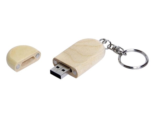 USB 2.0- флешка на 16 Гб овальной формы и колпачком с магнитом - USB 2.0- флешка на 16 Гб овальной формы и колпачком с магнитом
