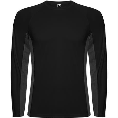 Спортивная футболка SHANGHAI L/S мужская - Спортивная футболка SHANGHAI L/S мужская, ЧЕРНЫЙ/ТЕМНЫЙ ГРАФИТ XL