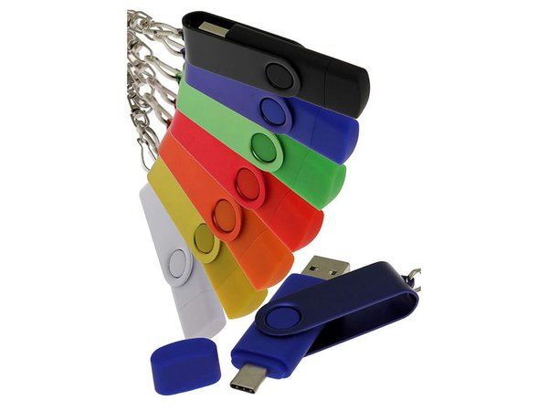 USB 3.0- флешка на 256 Гб с поворотным механизмом и дополнительным разъемом Type-C - USB 3.0- флешка на 256 Гб с поворотным механизмом и дополнительным разъемом Type-C