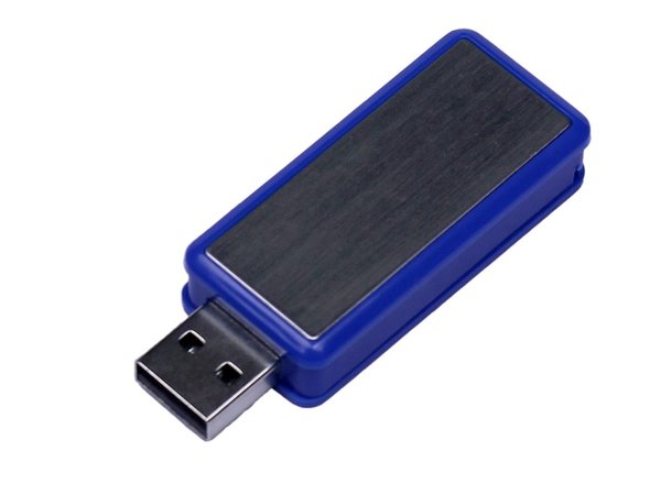 USB 2.0- флешка промо на 16 Гб прямоугольной формы, выдвижной механизм - USB 2.0- флешка промо на 16 Гб прямоугольной формы, выдвижной механизм