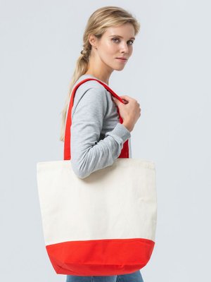холщовая сумка shopaholic, красная