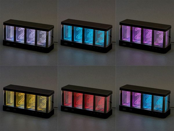 Часы с LED-подсветкой и беспроводной зарядкой «Cyber», 10 Вт - Часы с LED-подсветкой и беспроводной зарядкой «Cyber», 10 Вт
