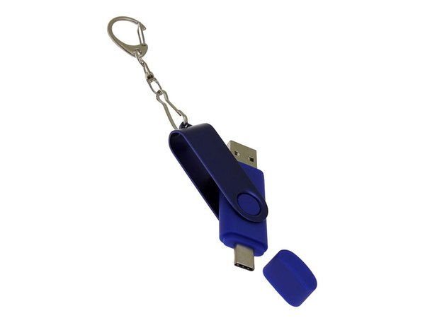 USB 3.0- флешка на 64 Гб с поворотным механизмом и дополнительным разъемом Type-C - USB 3.0- флешка на 64 Гб с поворотным механизмом и дополнительным разъемом Type-C