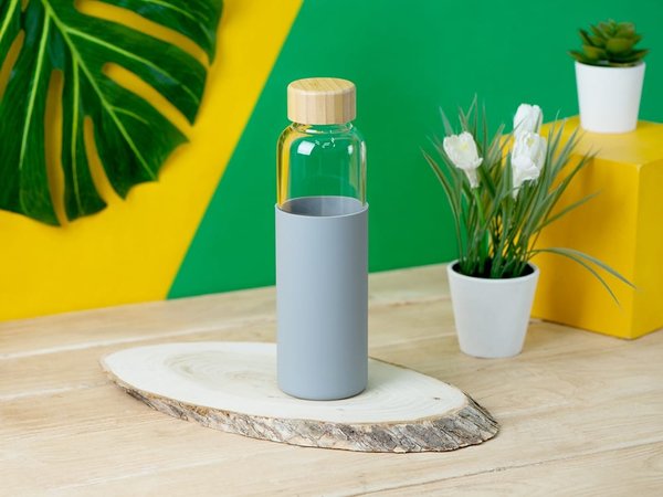 Стеклянная бутылка для воды в силиконовом чехле «Refine» - Стеклянная бутылка для воды в силиконовом чехле «Refine»