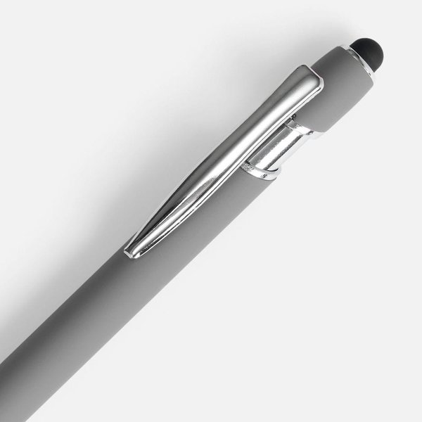 Ручка шариковая Pointer Soft Touch со стилусом, серая