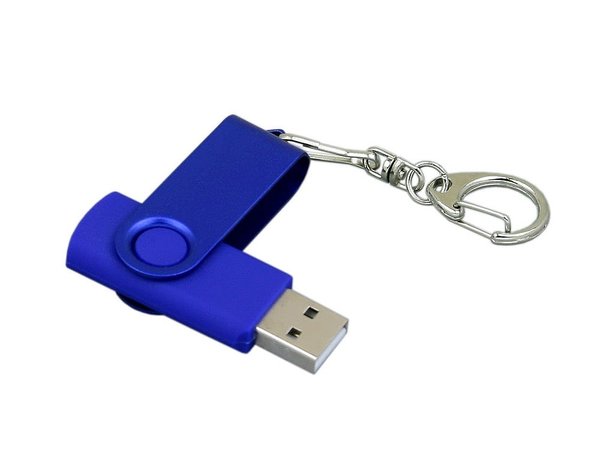 USB 2.0- флешка промо на 16 Гб с поворотным механизмом и однотонным металлическим клипом - USB 2.0- флешка промо на 16 Гб с поворотным механизмом и однотонным металлическим клипом