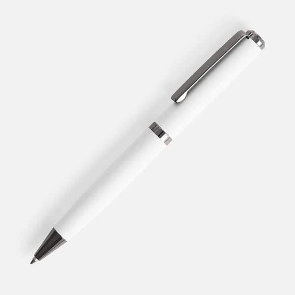 Ручка шариковая Inkish Gunmetal в футляре, белая