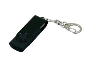 usb 3.0- флешка промо на 64 гб с поворотным механизмом и однотонным металлическим клипом