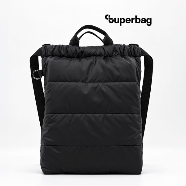 Рюкзак Superbag Bubble, стёганый, с внутренним карманом и креплением (карабин) - Рюкзак Superbag Bubble, стёганый, с внутренним карманом и креплением (карабин) (черный)