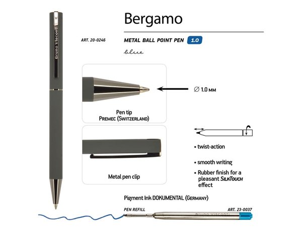 Ручка металлическая шариковая «Bergamo» - Ручка металлическая шариковая «Bergamo»