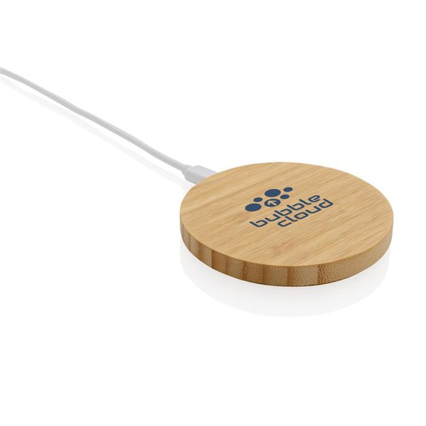Док-станция Bamboo FSC® для беспроводной зарядки, 15 Вт - Док-станция Bamboo FSC® для беспроводной зарядки, 15 Вт