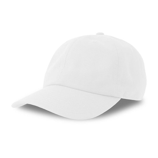 Бейсболка DAD HAT-S, 6 клиньев, металлическая застежка - Бейсболка "DAD HAT-S", 6 клиньев, металлическая застежка, белый, 100% хлопок, 270 г/м2