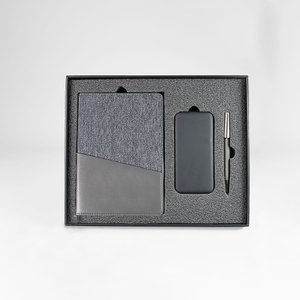набор подарочный denim: ежедневник, ручка и power bank в коробке с ложементом
