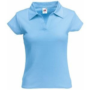 Поло женское "Lady-Fit Rib Polo" - Поло "Lady-Fit Rib Polo", небесно-голубой_XL, 100% х/б, 220 г/м2