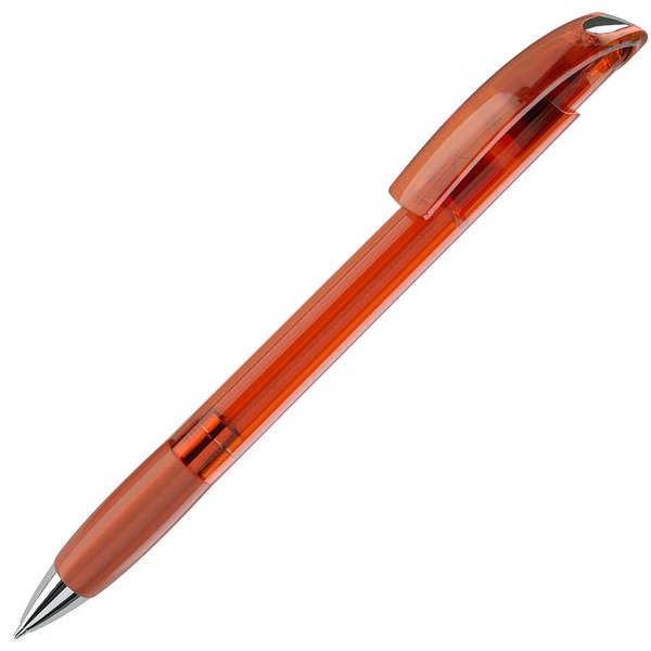Ручка шариковая с грипом NOVE LX - NOVE LX, ручка шариковая с грипом, прозрачный оранжевый/хром, пластик