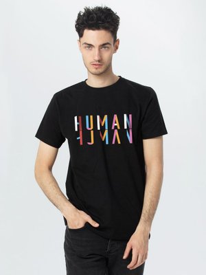 футболка human, черная