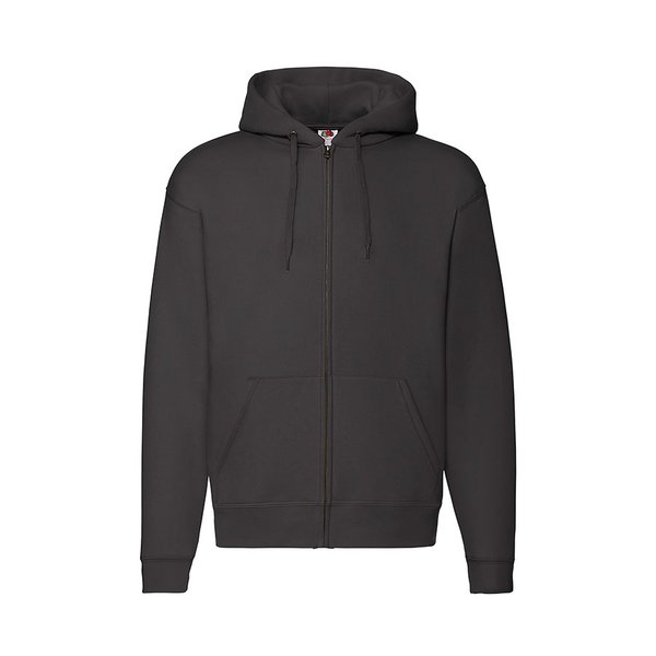 Толстовка с начесом PREMIUM HOODED SWEAT JACKET 280 - Толстовка мужская "PREMIUM HOODED SWEAT JACKET", черный_S, 70% х/б, 30% п/э, 280 г/м2