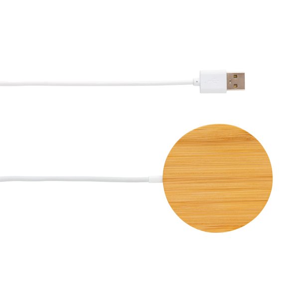 Магнитное устройство для беспроводной зарядки Bamboo, 10 Вт - Магнитное устройство для беспроводной зарядки Bamboo, 10 Вт