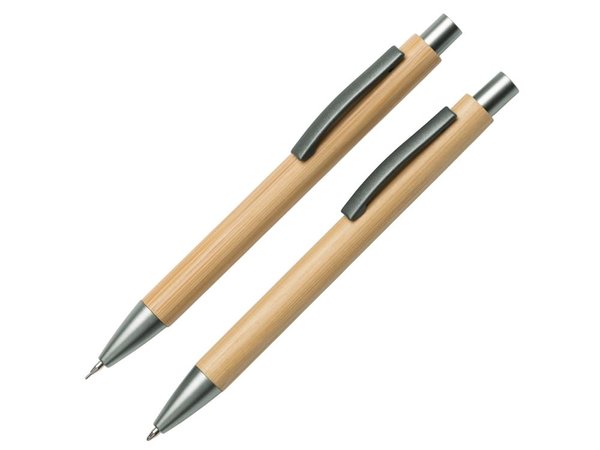 Подарочный набор «Tender bamboo» с шариковой ручкой и механическим карандашом из бамбука - Подарочный набор «Tender bamboo» с шариковой ручкой и механическим карандашом из бамбука