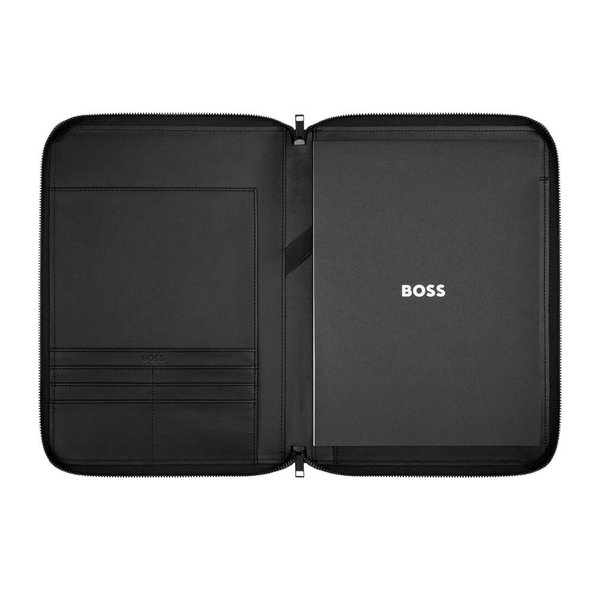 Папка для конференций на молнии A4 Boss Cut Out черная и серая - Папка для конференций на молнии A4 Boss Cut Out черная и серая