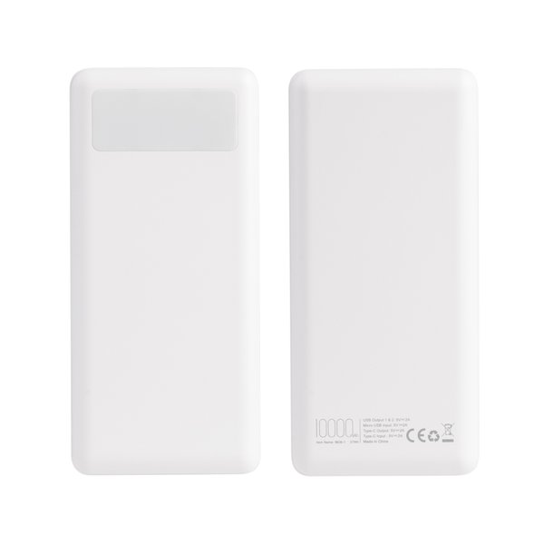 Зарядное устройство "Lumos" 10000 mAh с фонариком - Зарядное устройство "Lumos" 10000 mAh с фонариком белый