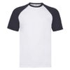 Футболка "Short Sleeve Baseball T", белый с глубоким темно-синим_2XL, 100% х/б, 160 г/м2