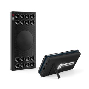 беспроводное зарядное устройство "eight softtouch", 8000 mah, с подсветкой логотипа и подставкой