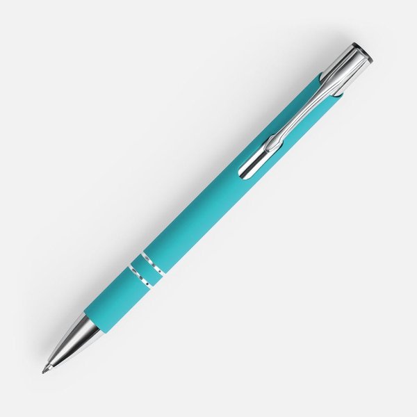 Ручка шариковая Keskus Soft Touch, бирюзовая