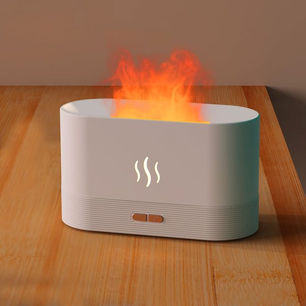 Светодиодный USB увлажнитель-ароматизатор Flame - Светодиодный USB увлажнитель-ароматизатор Flame, белый