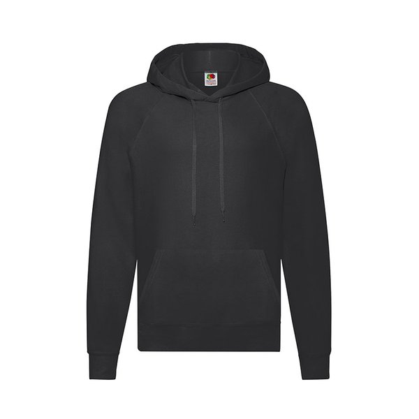 Толстовка без начеса LIGHTWEIGHT HOODED SWEAT 240 - Толстовка мужская "LIGHTWEIGHT", черный_S, 80% хлопок, 20% полиэстер, 240 г/м2