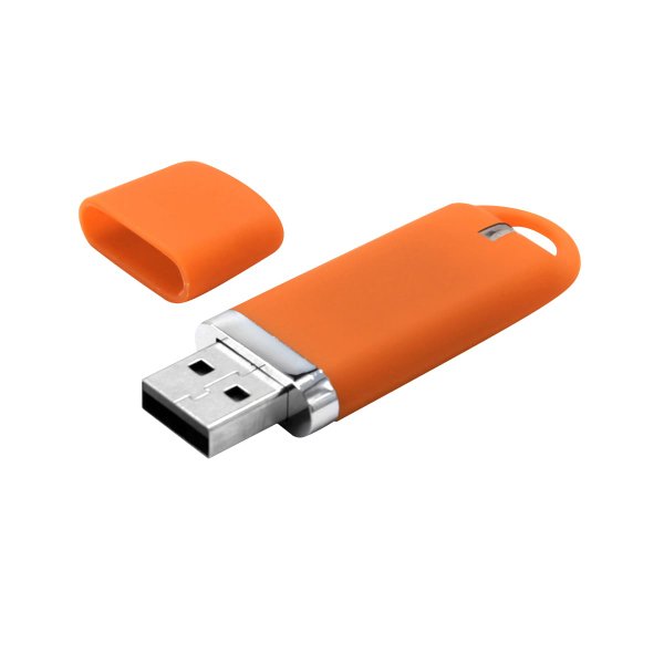 Флешка Shape с покрытием Софт Тач - Флешка Shape с покрытием Софт Тач 16 GB, оранжевая