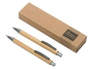 подарочный набор «tender bamboo» с шариковой ручкой и механическим карандашом из бамбука