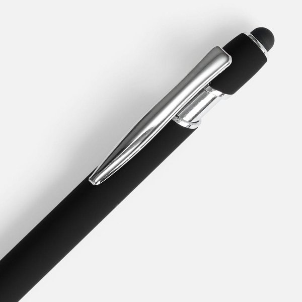 Ручка шариковая Pointer Soft Touch со стилусом, черная