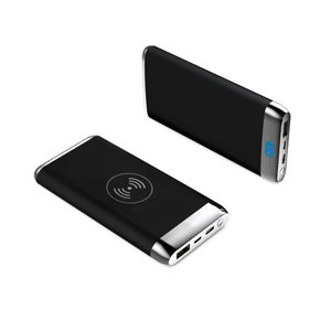 внешний аккумулятор wolfrock с беспроводной зарядкой soft-touch покрытием, 10000 mah, черный