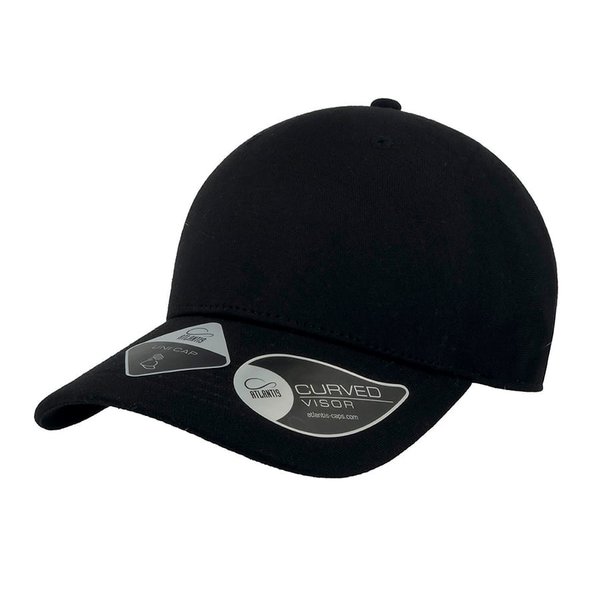 Бейсболка UNI-CAP PIQUET, без панелей и швов, без застежки - Бейсболка "UNI-CAP PIQUET", черный, 83% полиэстер, 15% вискоза, 2% эластан, плотность 190 г/м2, S_M