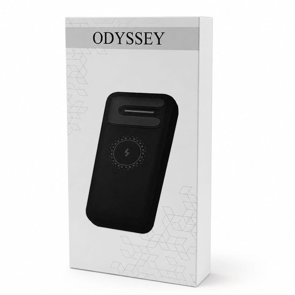 Внешний аккумулятор Odyssey, 10000 mAh с беспроводной зарядкой, черный - Внешний аккумулятор Odyssey, 10000 mAh с беспроводной зарядкой, черный