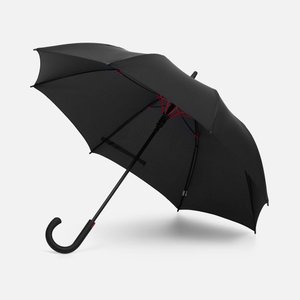 зонт-трость hidecolor с цветными спицами, черный с красным