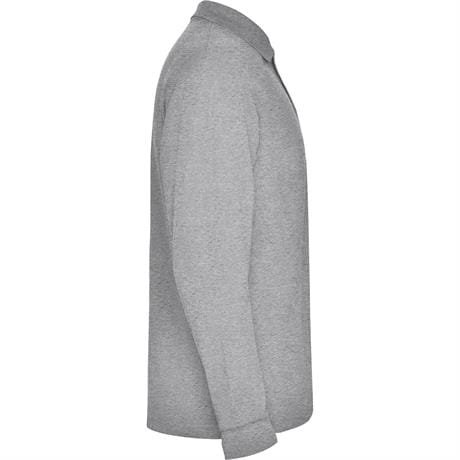 Футболка поло ESTRELLA L/S мужская - Футболка поло ESTRELLA L/S мужская, ПЁСТРЫЙ СЕРЫЙ M