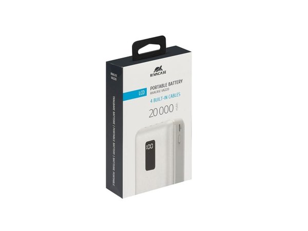 Внешний аккумулятор с дисплеем и встроенными кабелями VA2220, 20000 mAh - Внешний аккумулятор с дисплеем и встроенными кабелями VA2220, 20000 mAh