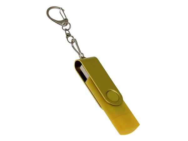 USB 2.0- флешка на 8 Гб с поворотным механизмом и дополнительным разъемом Type-C - USB 2.0- флешка на 8 Гб с поворотным механизмом и дополнительным разъемом Type-C