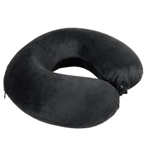 подушка дорожная "soft"; memory foam, микрофибра, черный