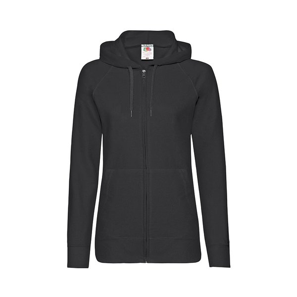 Толстовка женская без начеса LADIES LIGHTWEIGHT HOODED SWEAT 240 - Толстовка без начеса "Ladies Lightweight Hooded Sweat", черный, S, 80% х/б 20% полиэстер, 240 г/м2