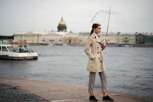 прозрачный зонт-трость clear