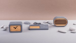 bluetooth-колонка "stonehenge" 5вт с беспроводным зарядным устройством, камень/бамбук