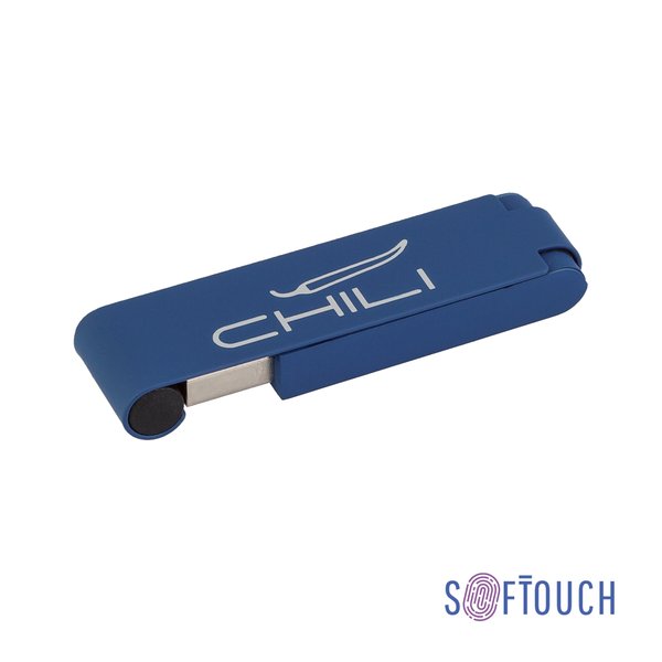 Флеш-карта "Case" 8GB, покрытие soft touch - Флеш-карта "Case" 8GB, покрытие soft touch темно-синий