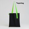 Шоппер Superbag black (чёрный с салатовым)