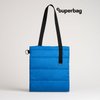Шоппер Superbag Bubble, стёганый, с магнитной кнопкой (голубой с черным)