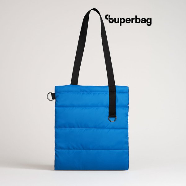 Шоппер Superbag Bubble, стёганый, с магнитной кнопкой - Шоппер Superbag Bubble, стёганый, с магнитной кнопкой (голубой с черным)