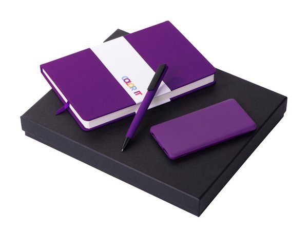 Подарочный набор «COLOR IT» c блокнотом, ручкой и повербанком, 5000 mAh - Подарочный набор «COLOR IT» c блокнотом, ручкой и повербанком, 5000 mAh